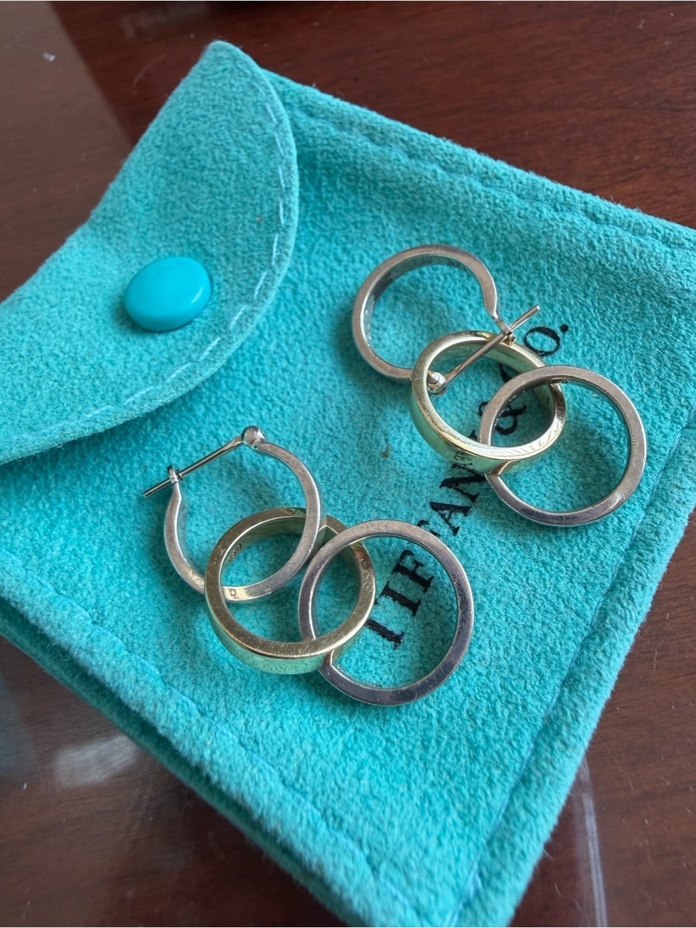 Tiffany & Co. Tri-Color Interlocking Hoop Earrings Paloma Picasso